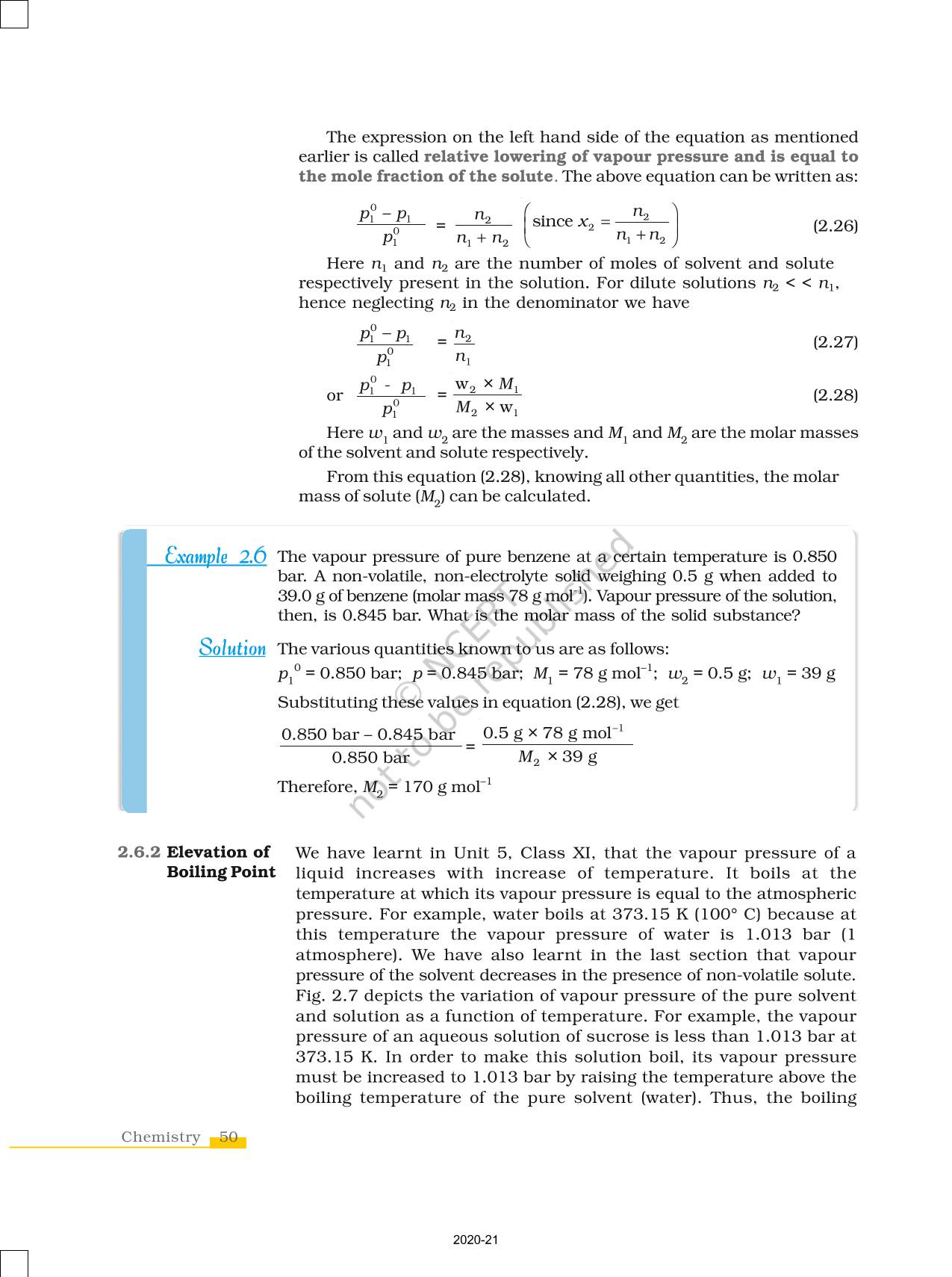 Solutions - NCERT Book Of Class 12 Chemistry Part I